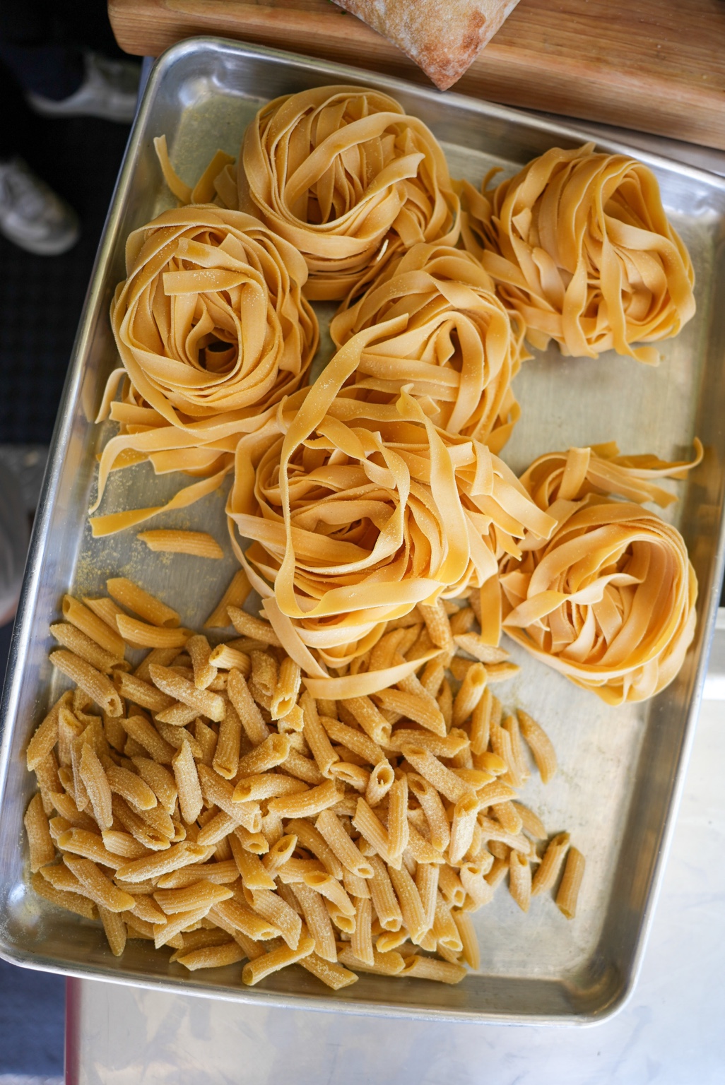 Different shapes of fresh pasta